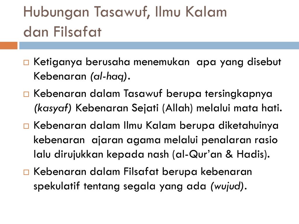 Hubungan Tasawuf Dengan Ilmu Kalam Filsafat Fiqih Dan Ilmu Jiwa